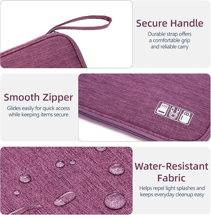 Cable Organizer Bag, Electronics Case for Cords, Chargers & Tech | Organize cables, chargers and power banks with elastic loops, mesh pockets and a slim design for travel. - Image 5