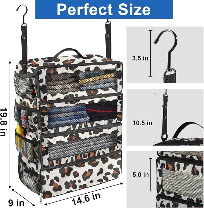 Olosar Suitcase Organizer, Travel Luggage Organizer Portable Hanging Travel Shelves Collapsible Hanging Packing Cubes for Carry on Suitcase - Image 4