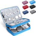 Electronic Organizer Travel Case, Double Layer Cable Organizer Bag | Double-layer design with adjustable dividers, mesh pockets and elastic loops for chargers, cables, power banks and gadgets by Unknown