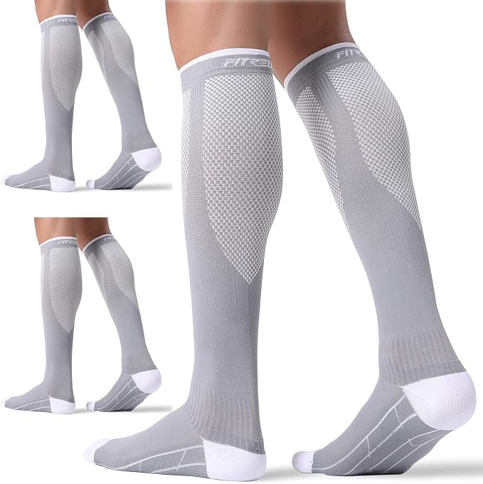 FITRELL 3 Pairs Compression Socks for Women and Men 20-30mmHg-Circulation Support Socks by FITRELL