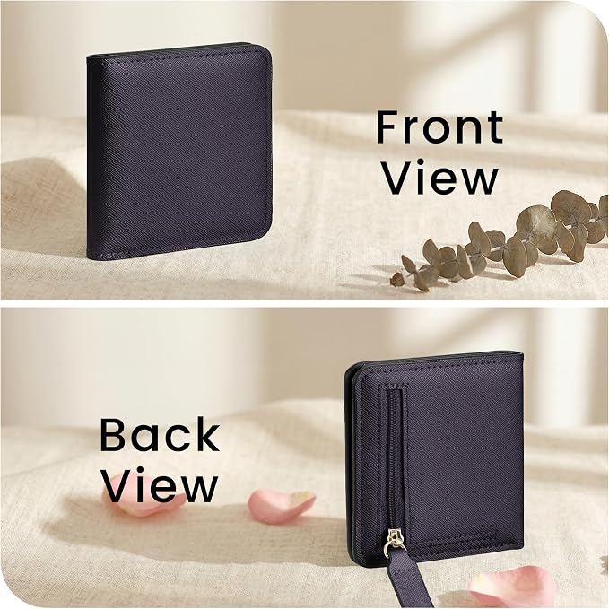 Toughergun Women’s Small Slim Leather Wallet with RFID Protection, Compact Bifold Mini Purse with Clear ID Window - Image 6