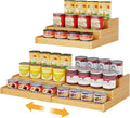 Expandable Bamboo Can Rack Organizer for Pantry, 3-Tier Adjustable Can Storage Holder, Soda Organizer Holds Up to 24 Cans, Canned goods Storage Display for Pantry, Cabinet, Countertop (patent pending) by NuoyuanShen