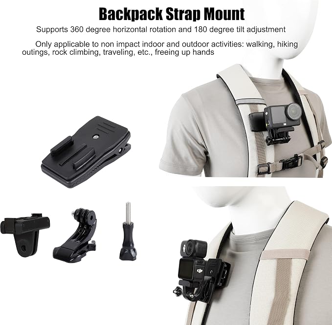 PellKing Magnetic Quick Release Vlog Mount Kit (Chest Harness,Head Mount,Wrist Strap, Backpack Clip) for DJI Osmo Action 6/Osmo Nano, 4-in-1 First Person POV Hands-Free Recording Accessory - Image 7