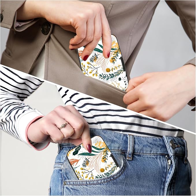 Card Holder Credit Cards Holder for Women RFID wallet women Business Card Holder Wallet Mini Aluminum Card Wallet RFID Blocking Slim Metal Hard Card for Women, Pictorial Motifs - Image 6