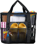 Large Mesh Beach Bag - Lightweight & Foldable Family Beach Bag with 9 Pockets for Toys, Towels & Vacation Essentials by Yunaeduo