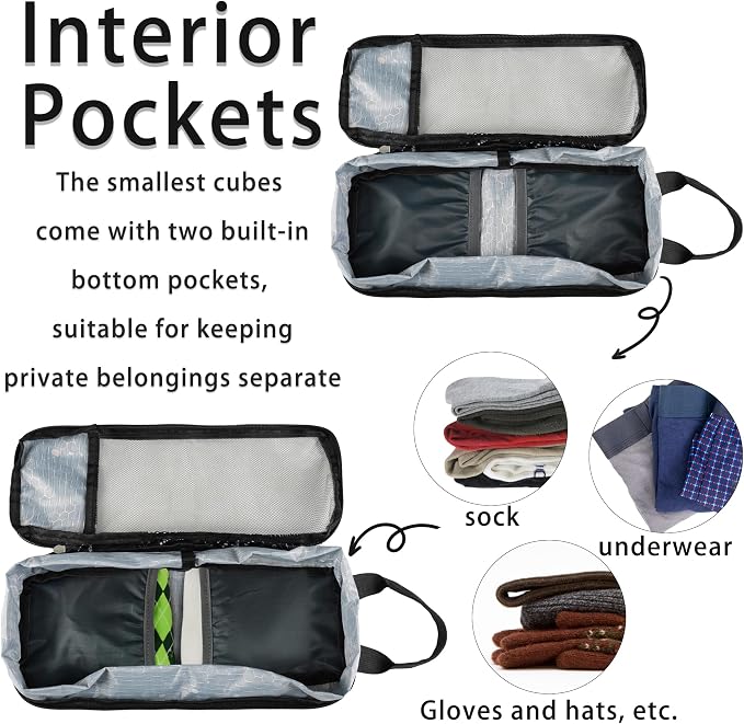 7 Pcs Compression Packing Cubes Travel for Suitcases, Luggage Organizer Lightweight Storage Bags Set for Backpack Travel- Packaging Cubes for Carry-Ons and Storage - Image 7