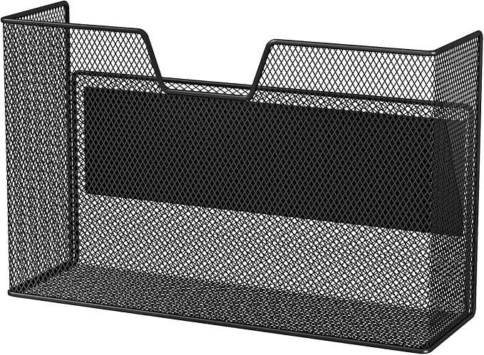 Magnetic Baskets for Fridge Shelf Bins Organizer Magnetic Storage Holder Storage Rack Containers for Fridge, Whiteboard, Locker - Magnetic File Holder for Home Kitchen Laundry Office School(Black) by LQPAFZ