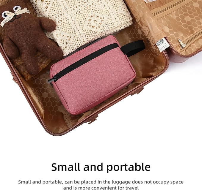 Icramsy Travel Toiletry bag Toiletry bag for women men Hanging Cosmetic bag Travel accessories for Women Men (Dusky pink) - Image 6