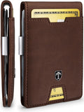 TRAVANDO Money Clip Wallet - RFID Protected Bifold Wallet for Men for 11 Cards - including Gift Box (Vintage Brown) by TRAVANDOWallets