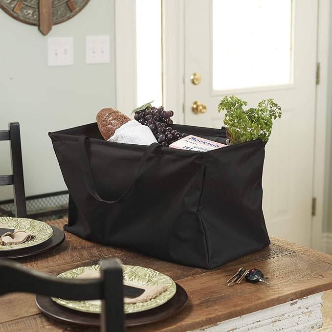 Household Essentials 2212-1 Krush Canvas Utility Tote | Reusable Grocery Shopping Bag | Laundry Carry Bag | Black - Image 2