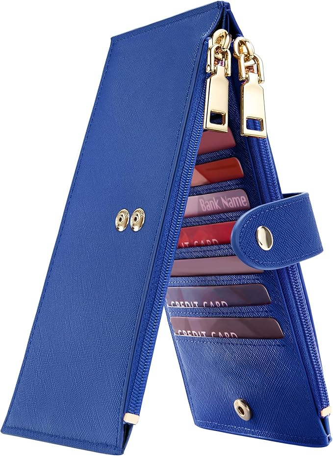 Travelambo RFID Wallet Women Large Size Bifold Multi Card Wallet Case with Zipper Pocke Credit Card Holder for Women by Travelambo