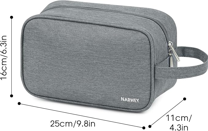 Narwey Travel Toiletry Bag for Women Traveling Dopp Kit Men Toiletries Bag Cosmetic Bag Makeup Bag Medicine Bag for Traveling (Grey) - Image 6