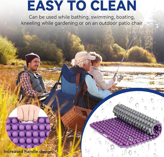 Purple Silicone Seat Cushion for Long Sitting Hours on Office & Home Chair, with 3D Non-Slip for Office Chair Cushions, Car Seats, Airplane Seat, Wheelchair Seat Cushions,Long Trips - Image 6