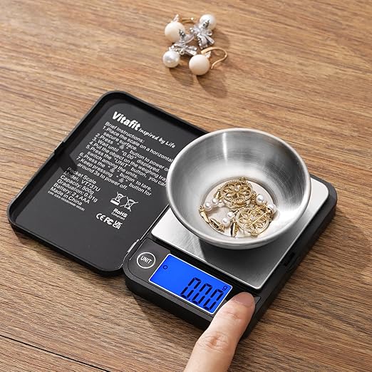 Vitafit 500g Digital Pocket Scale,High Accuracy Assured by Scale Professional Factory Since 2001, Gram Scale 0.01g for Multifunction: Lab,Food, Kitchen,Coffee,Jewelry; Black - Image 5