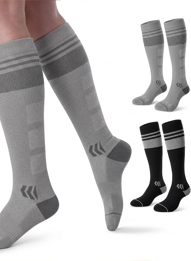 Momcozy Compression Socks for Women, 20-30 mmHg for Flying, Travel & Sports | 20-30 mmHg option: Enhanced support with zoned compression, Lycra fiber for lasting elasticity, silver-infused for freshness by Momcozy