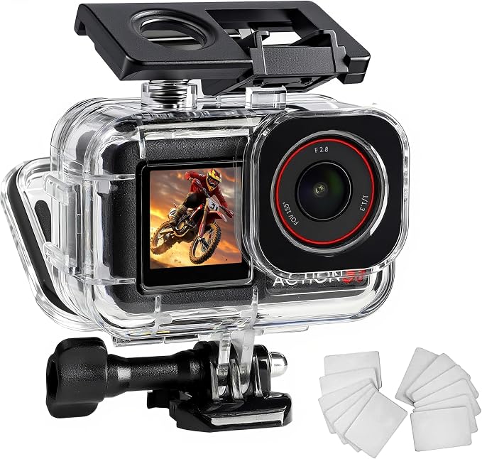 FitStill Waterproof Case for DJI Osmo Action 5pro/4/3 | 196FT/60M Underwater Diving Protective Housing,Dual-boot Design, Action 5 PRO/4/3 Accessories by FitdesignkeepitFitStill