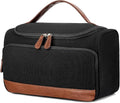 Vorspack Structured Canvas Travel Toiletry Bag for Men, Large-Black | Upright Travel Bag with Wet Pocket, Wide Opening, Bathroom Organizer for Shaving Grooming Skincare, Travel Essentials, Gifts by Vorspack
