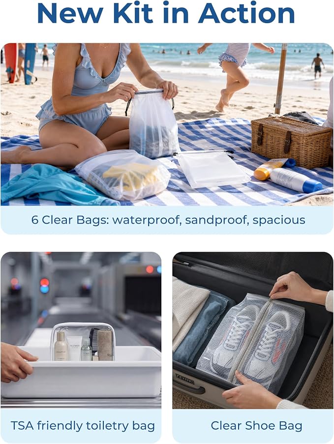 Bagsmart Compression Packing Cubes, Travel Bag Cruise Ship Essentials | Lightweight, Compressible Suitcase Organizer Set fit Standard Carry-On & Checked Luggage, 6 Set, 14 Set Washable Packing Bags - Image 2