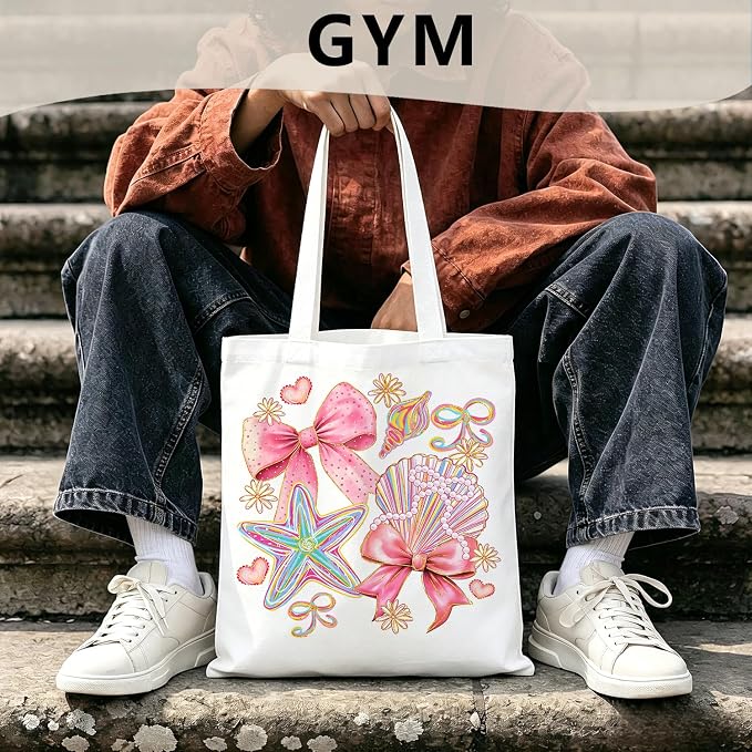 Summer Coastal Beach Canvas Tote Bag - Image 3