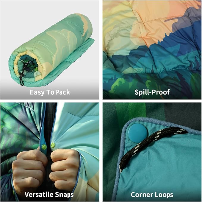 Camping Blanket, Puffy Blankets Lightweight Windproof Resistant for Outdoors,Hiking, Backpacking,Car,Picnic,Stadium - Image 4
