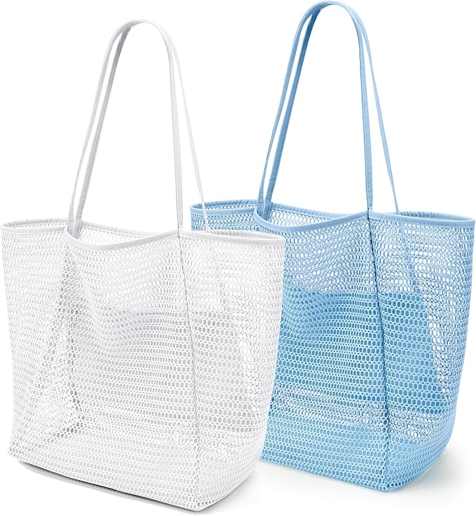 KALIDI Beach Mesh Tote Bag, Casual MAX 23L Summer Foldable Hobo Bag Women | Sandproof Widen Strap Large Shoulder Bag For Lake Pool Vacation Travel Picnic Grocery Market Shopping Carrier by KALIDI