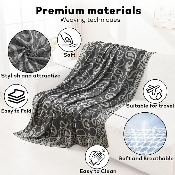Travel Blanket Airplane - Ultra Soft & Lightweight Knit Design Compact Airplane Blanket,53x72 Inch,Stylish Travel Shawl Wraps for Flights,Office,Home Use,Travel Essentials & Gifts - Image 5