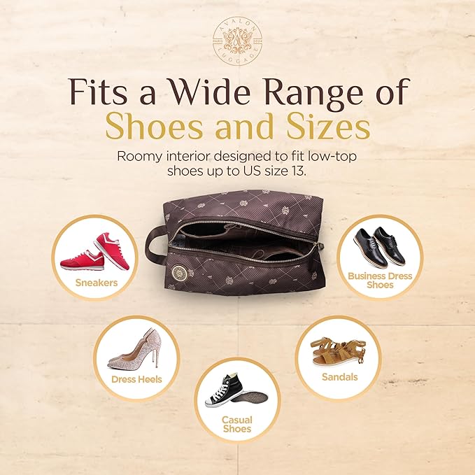 Shoe Bags for Travel - Footwear Organizer for Suitcases, Gym, Work Trips | Signature Edition (Brown Premium) - Image 3