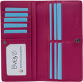 Bveyzi Ultra Slim Thin Leather RFID Blocking Credit Card Holder Bifold Clutch Wallets for Women by Bveyzi