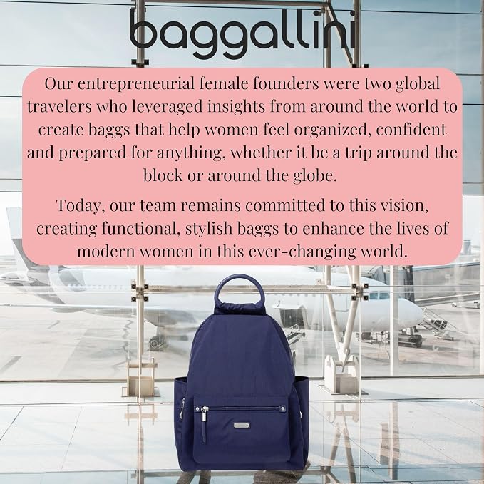 Baggallini Womens With Rfid Phone Wristlet All Day Backpack, Navy, One Size US - Image 9