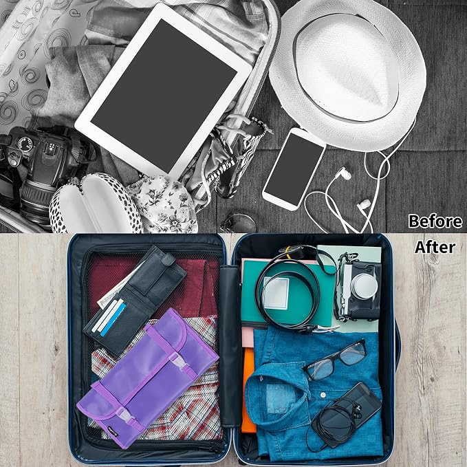 Foldable Clear Hanging Travel Toiletry Bag Cosmetic Organiser Storage - Image 4
