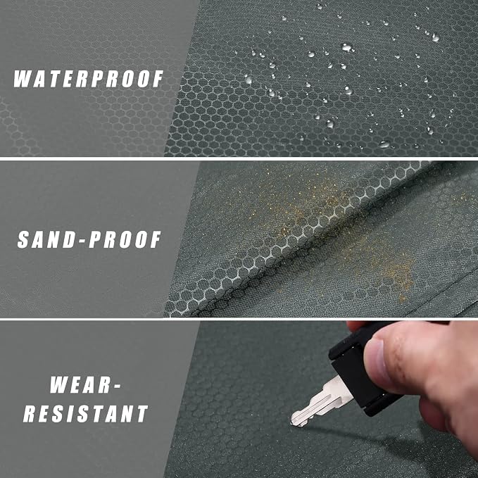 Odoland Sandproof Beach Blanket, Waterproof Portable Mat with Carry Pouch | 63“x43” Quick Drying & Foldable Lightweight Sand Free Beach Mat Tarp for Hiking, Camping, Travel, Grey - Image 3