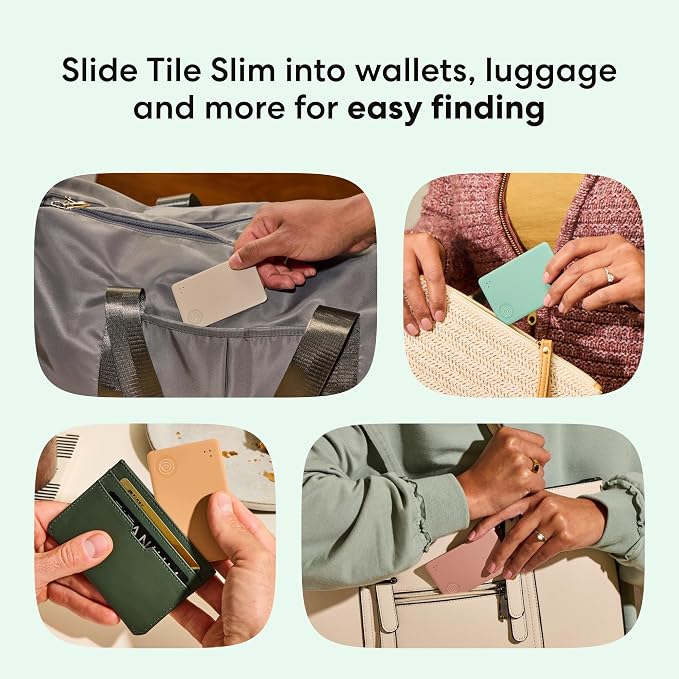 Life360 Tile Slim - Wallet Finder, Bluetooth Tracker and Item Locator for Luggage Tags, Passports and More. Both iOS and Android Compatible. Phone Finder. 1-Pack (Dune) - Image 2