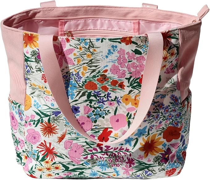 ESVAN Original Floral Water Resistant Large Tote Bag Shoulder Bag for Gym Beach Travel Daily Bags Upgraded by ESVAN
