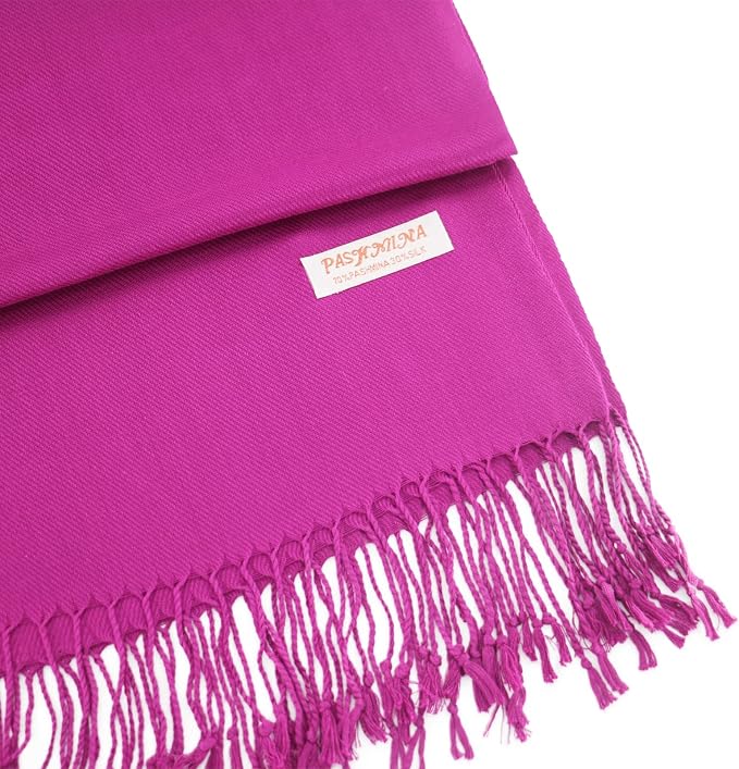 Soft Silky Pashmina Shawl Wraps Solid Colors Scarf for Wedding Evening Dresses - Image 3