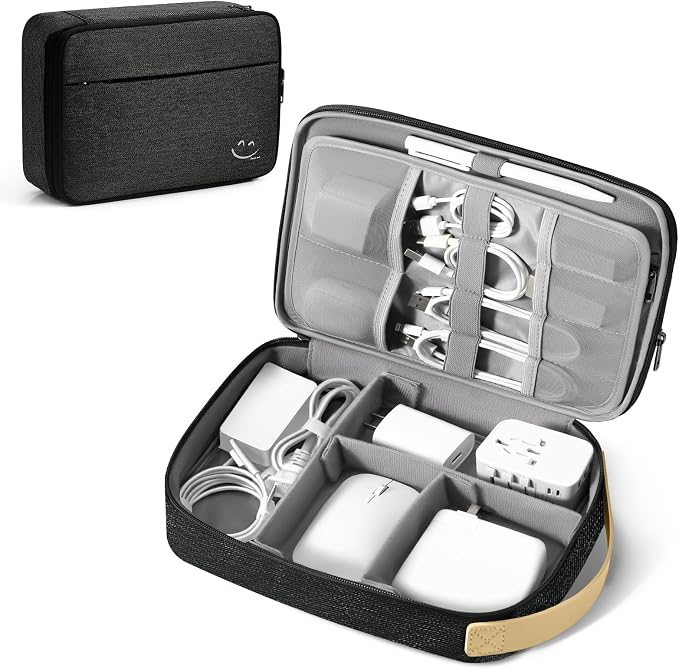 Travelkin Cord Organizer Travel, Cable Organizer For Electronic Accessories | Expandable electronics organizer,Charger organizer case, Large capacity travel case for Card,Usbs, travel essentials by MoreThanTravel
