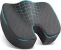 Seat Cushion - Memory Foam Cushion for Office Chair, Car Seat, Airplane, Bleacher - Sciatica & Hip & Coccyx Pain Relief Cushions for Long Sitting Office Workers, Car Drivers (Grey, X-Large) | for Car Seat, Airplane, Desk Chair - Sciatica & Hip & Coccyx... by TushGuardSeatCushonsPillows