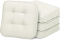 GOFORIT Memory Foam Cushion，Square Seat Cushions for Dining Chairs,Non-Slip Chair Pads with Removable Cover, 16'' x 16'',4 Pack, Off White by Unknown