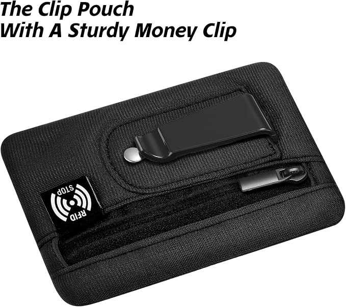 Money Clip, RFID Belt Wallet Travel Wallet Blocking Clip Pocket for Cards Pickpocket Hidden Clips Stash Credit Card Holder Compact Thin Anti-Theft for Traveling(Black) - Image 6