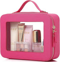 Pinkmik Clear Makeup Bag, (Fuxia, L) | Mahjong Tiles Bag ,Travel Cosmetics and Toiletries Case, Portable Makeup Organizer,Car Bag with Zipper,Waterproof, by Pinkmik