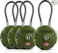Savior Equipment Quality TSA-Approved 3-Digit Combination Cable Travel Luggage Locks for Rifle Bag Firearm Gun Case Accessories Ammo Boxes Outdoor Storage, Olive Drab Green, 4-Pack by SaviorEquipment