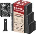 Travel Vacuum Bags for Clothing with Rechargeable Pump 27 Combo, Black | Compression Packing Cubes Organizer Storage for Luggage Suitcase, Space Saver Seal Bags for Vacation Cruise by SUOCO