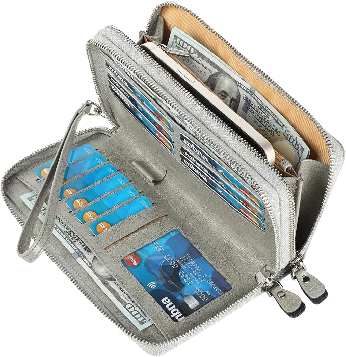 Small Compact Women Wallet RFID Blocking Genuine Leather Bifold Purse with ID Windows - Image 2