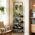 Tall 3 Tier Rolling Cart, Metal Storage Rack with Wheels for Indoor Spaces | Rust-resistant steel frame with adjustable tiers, locking wheels and 50 lbs shelves for flexible indoor organization. by Unknown