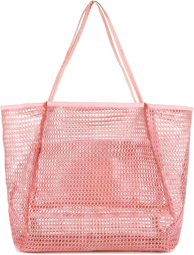 Beach Bag with Mini Pocket, Large Foldable Mesh Tote for Women, Lightweight & Travel Bag for Vacation & Outdoor by Unknown