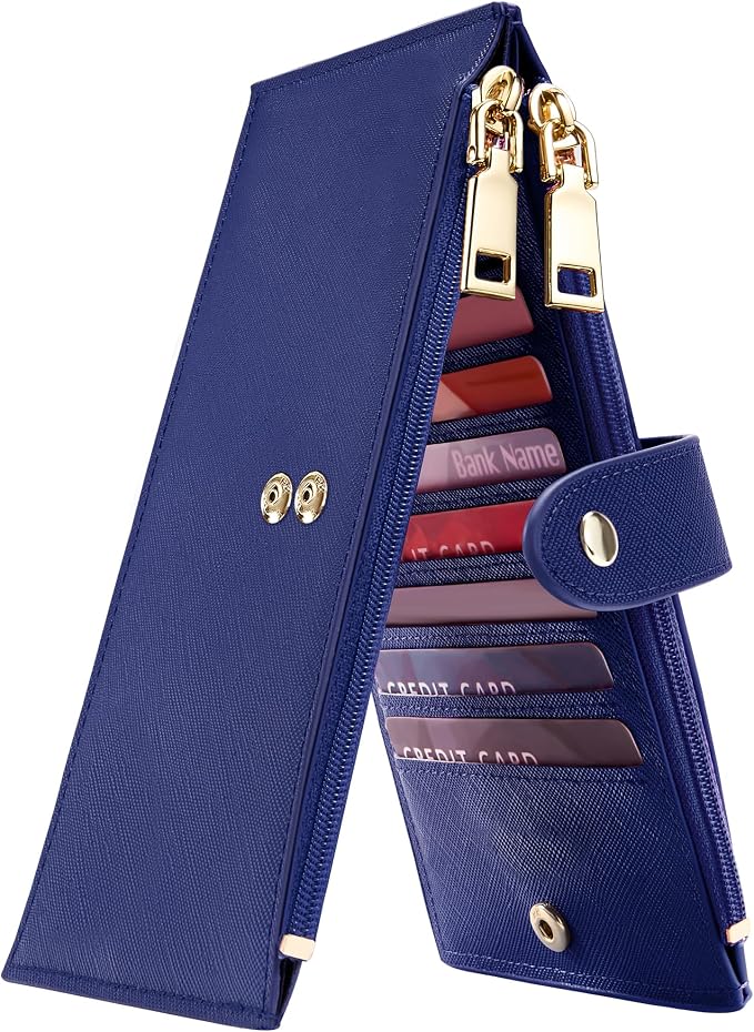 Travelambo RFID Wallet Women Large Size Bifold Multi Card Wallet Case with Zipper Pocke Credit Card Holder for Women by Travelambo