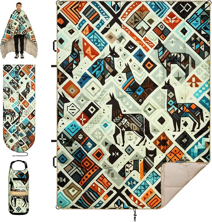 Camping Blanket, Puffy Blankets Lightweight Windproof Resistant for Outdoors,Hiking, Backpacking,Car,Picnic,Stadium by MarshmallowDream