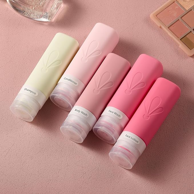 INSFIT Travel Bottles for Toiletries, TSA Approved 3oz Travel Size Toiletries, BPA Free Leak Proof Squeezable Silicone Tubes Travel Essentials for Shampoo Conditioner Lotion Soap - Image 6