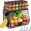 Magnetic Shelf for Fridge with Wood Top & Produce Basket – 2-in-1 Magnetic Spice Rack for Refrigerator – Space-Saving Kitchen Organizer for Fruits, Potatoes, and Onions (with Hooks) by Unknown