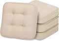 GOFORIT Chair Cushions Set of 4,Tufted Shredded Memory Foam Chair Pads, Non-Slip Seat Cushions with Removable Cover, 16'' x 16'', 4 Pack,Beige by Unknown