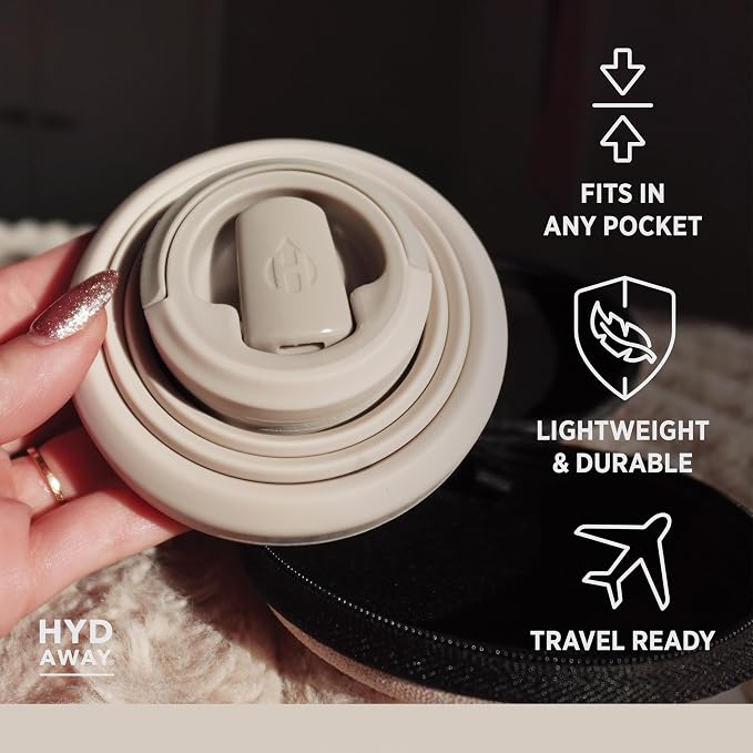 HYDAWAY 17oz Collapsible Water Bottle, Packable Leakproof for Travel | Travel-first design. Fold flat to 1.5 in for carry-ons, purses, seatbacks. Leakproof, BPA-free, dishwasher safe. - Image 4